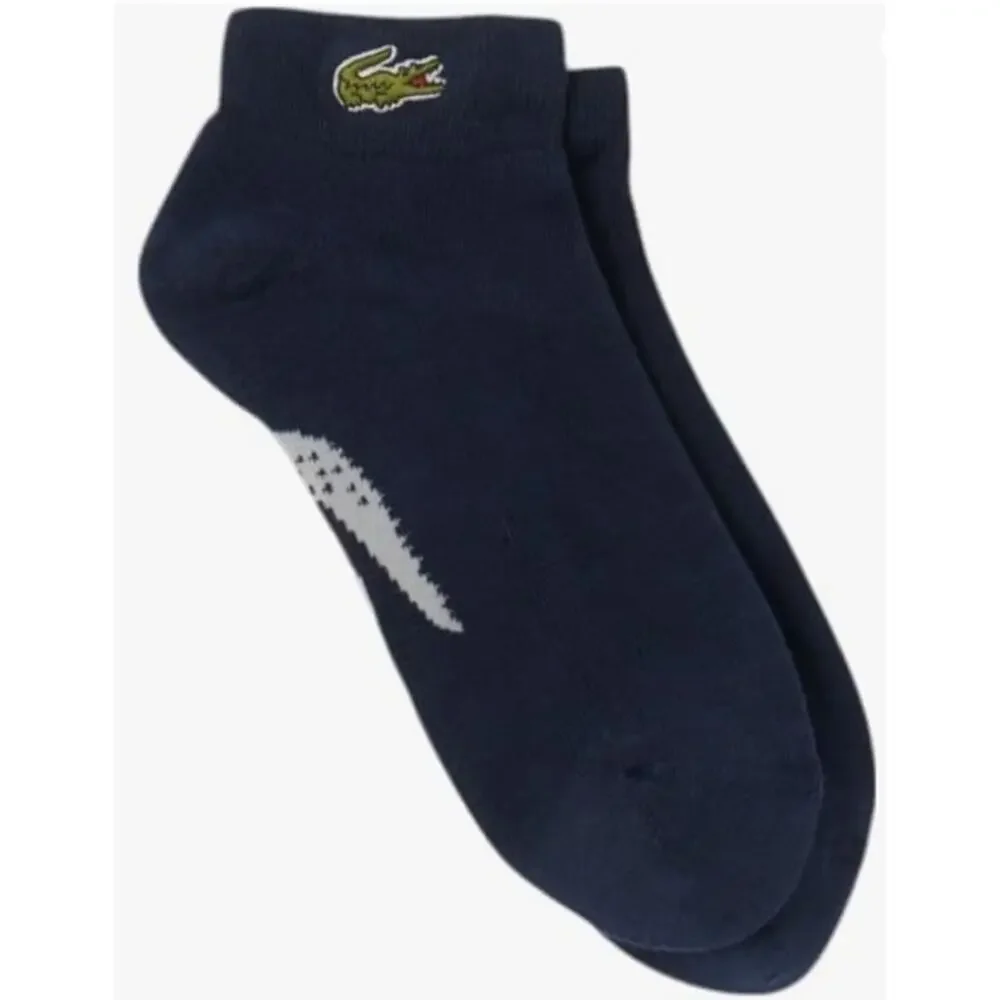 Lacoste Unisex Short Cotton Sport Socks x 3 Navy Blue/Grey Chine 13-16 XL